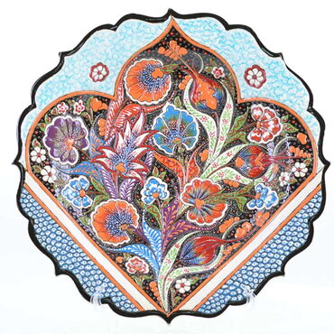 Turkish Ceramics Tezhip 30 cm Decorative Plate - 6