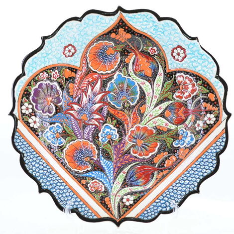 Turkish Ceramics Tezhip 30 cm Decorative Plate - 6