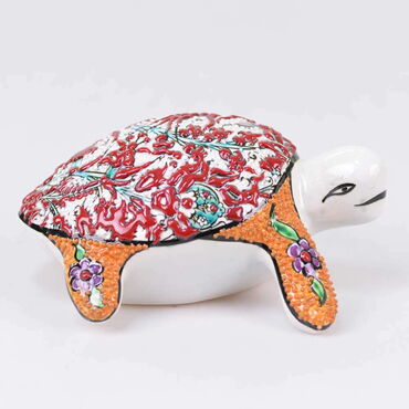 Turkish Ceramics Tezhip Big Size Turtle Figurine - 2