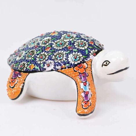 Turkish Ceramics Tezhip Big Size Turtle Figurine - 3