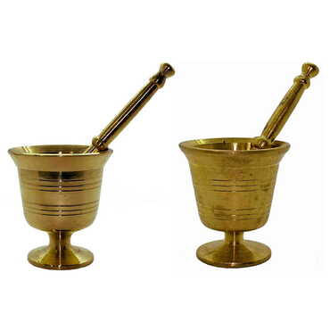 Turkish Handmade Cast Iron Brass Mortar And Pestle No:0 - 2