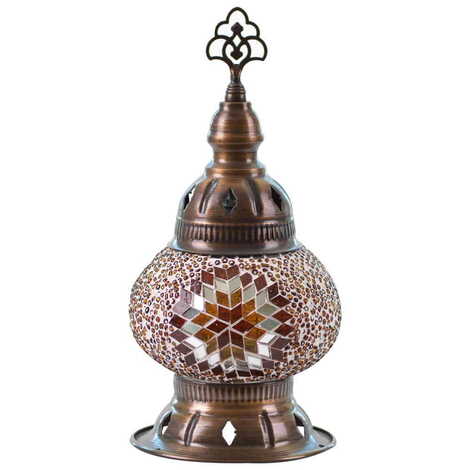 Turkish Mosaic Cracked Candle Holder Lamp No:2 - 5