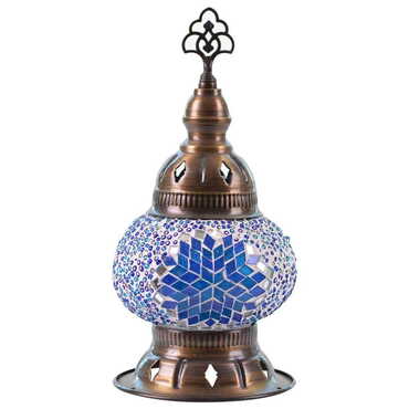 Turkish Mosaic Cracked Candle Holder Lamp No:2 - 6