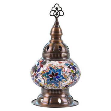 Turkish Mosaic Cracked Candle Holder Lamp No:2 - 7