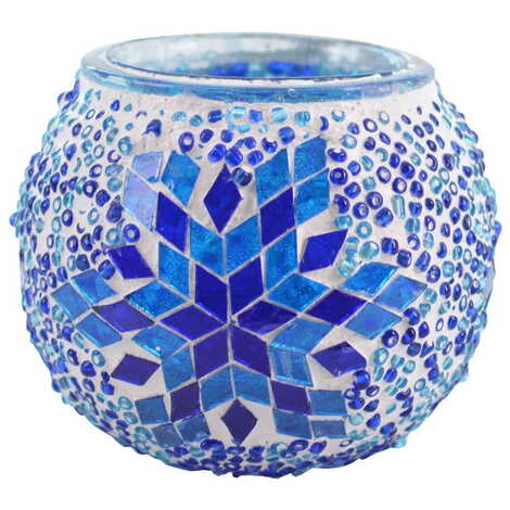 Turkish Mosaic Floral Candle Holder Lamp - 8