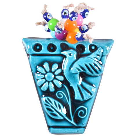 Turquoise Ceramic Wall Pot Hanging Decoration - 7