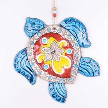 Turtle Themed Nautical Ceramics Fourth Size Wall Hanging - 4