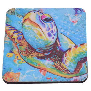 Turtle Themed Wooden Customised Souvenir Coaster 90mm - 5