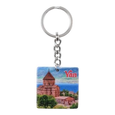 Van Themed Customised Uv Printed Plastic Base Round Keyring 40x108 mm - 4