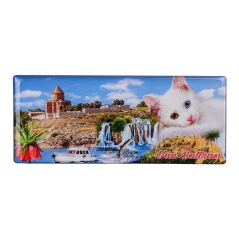 Van Themed Epoxy Dome Panaromic Souvenir Fridge Magnet 120x50 cm - 2