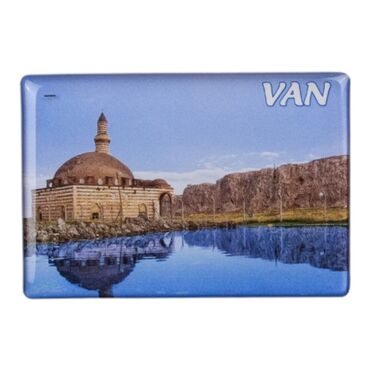 Van Themed Epoxy Dome Rectangle Souvenir Fridge Magnet 80x55 cm - 2