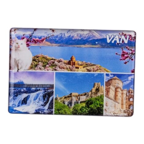 Van Themed Epoxy Dome Rectangle Souvenir Fridge Magnet 80x55 cm - 3