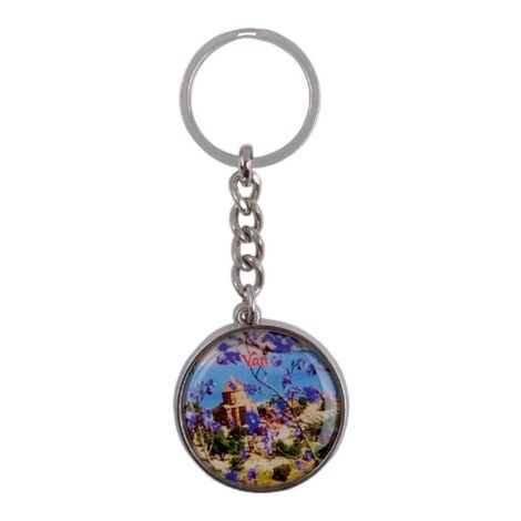 Van Themed Metal Double Sided Round Keychain 40x95 mm - 5