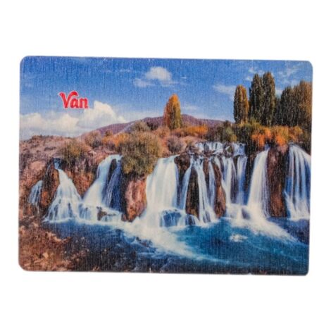 Van Themed Wooden Uv Printed Souvenir Fridge Magnet 93x68 mm - 3