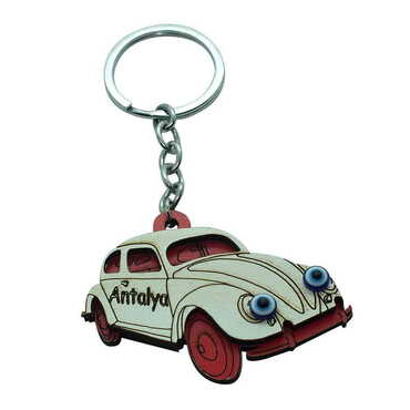 Vehicle Themed Wooden Custom Printed Wooden Keyring - 2