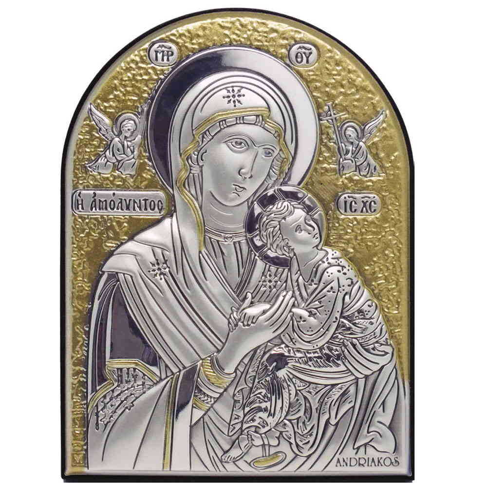 Buy Virgin Mary With Angels Silver Laminated Golden Decoration With ...