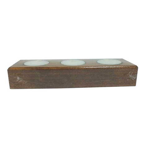 Wooden Candle Holder Set Of 3 Pcs - 5