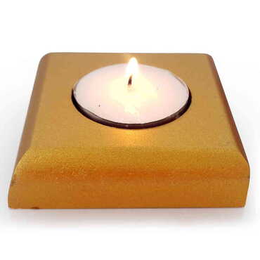 Wooden Tealight Candle Holder 7X7 Cm - 5