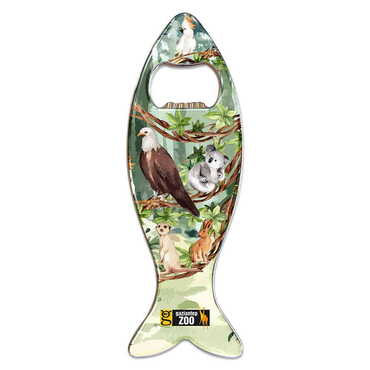 Zoo Themed Fish Shaped Metal Magnetic Bottle Opener 120x43 mm - Myros