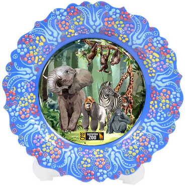 Zoo Themed Turkish Ceramic Plate With Epoxy 12 Cm - 4